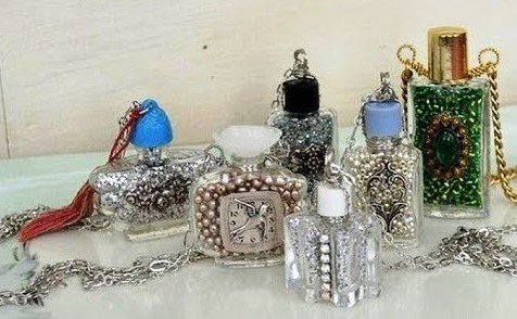 Crafts with empty perfume bottles